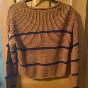 Stripped scooped neck sweater
